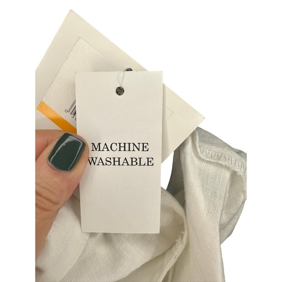 Ellen Tracy Linen Shirt Dress/Top Womens‎ Small Roll Tab Sleeve Chalk White NWT - Picture 5 of 6